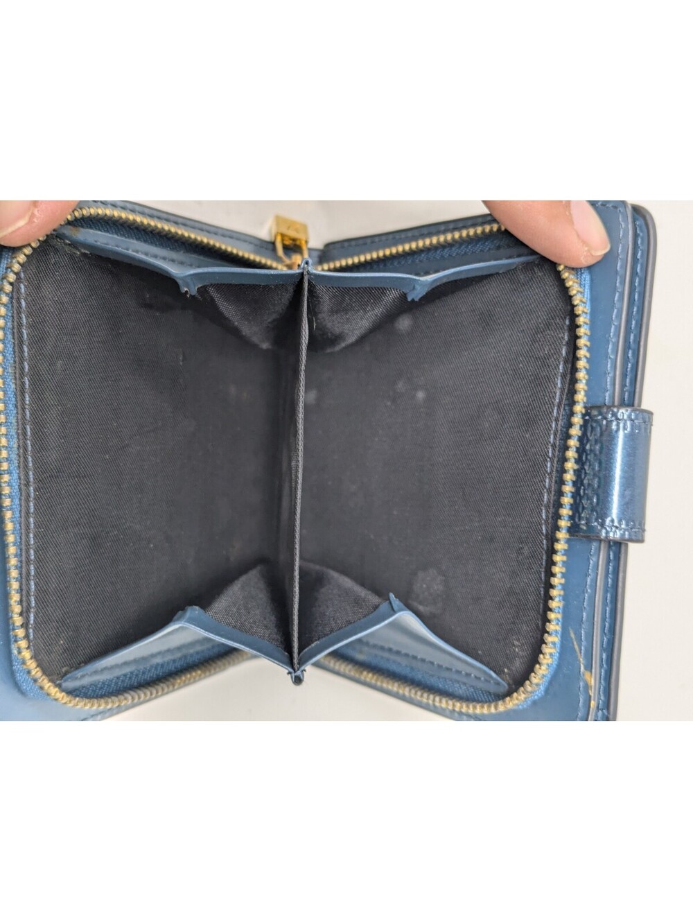 Louis Vuitton Compact Blue Faux Leather Monogram Wallet - Picture 3 of 8